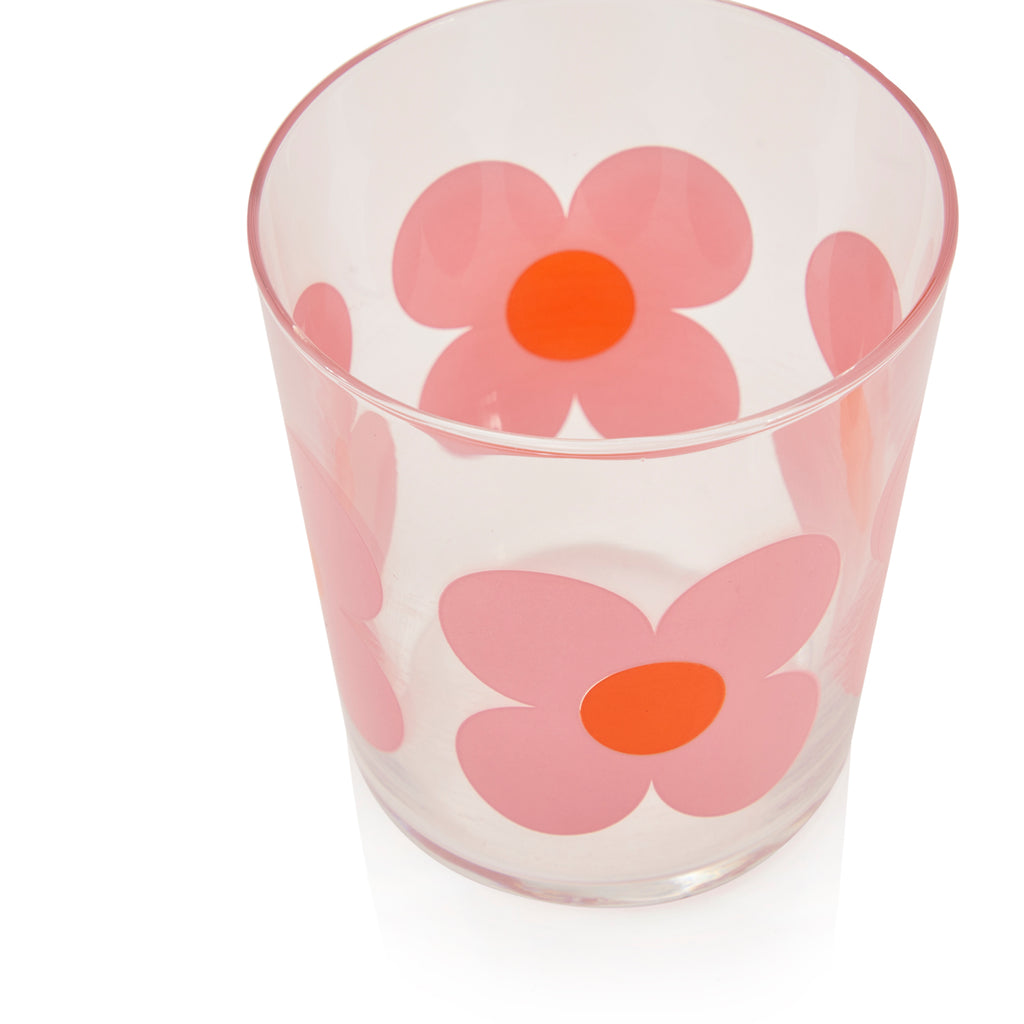 Pink Flower Glass