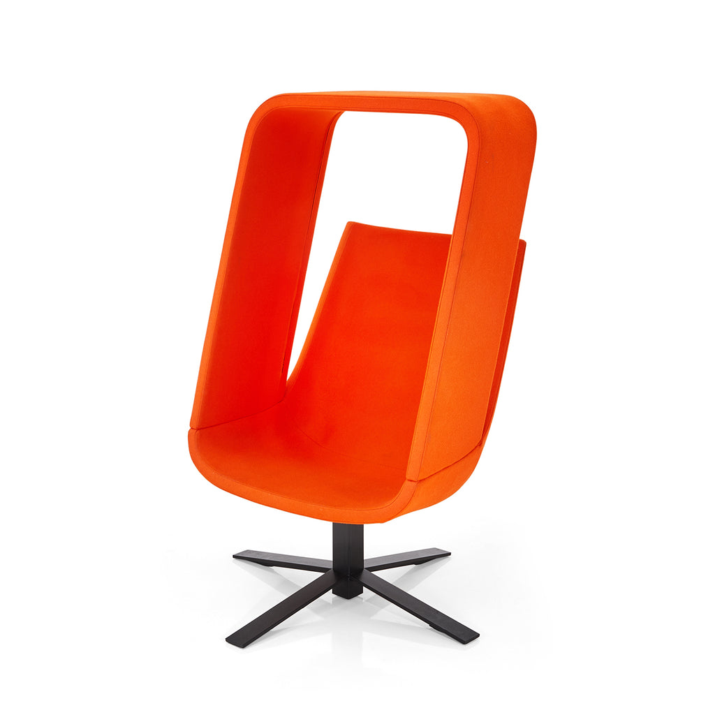 Orange Felt Swivel Chair