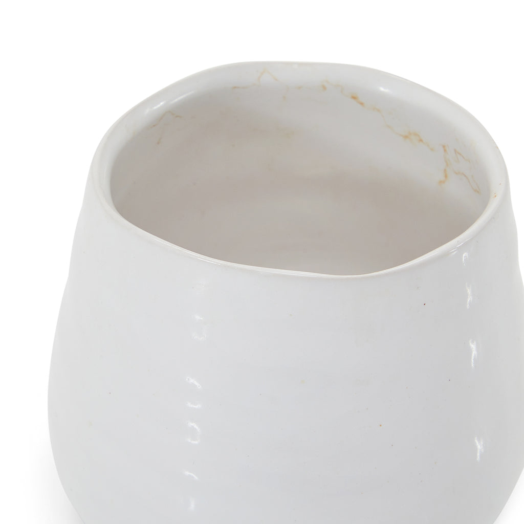 White Handmade Ceramic Cup (A+D)