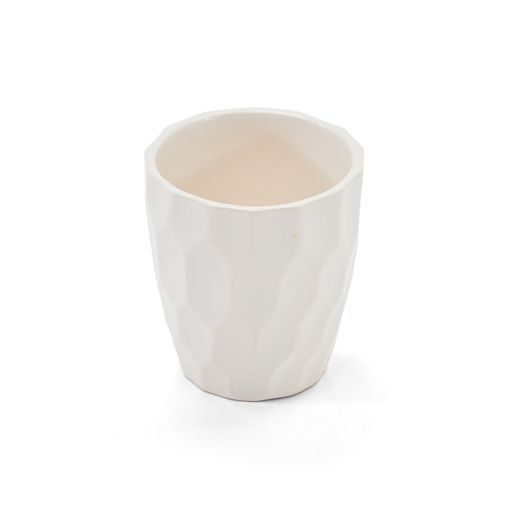 White Textured Ceramic Cup (A+D)