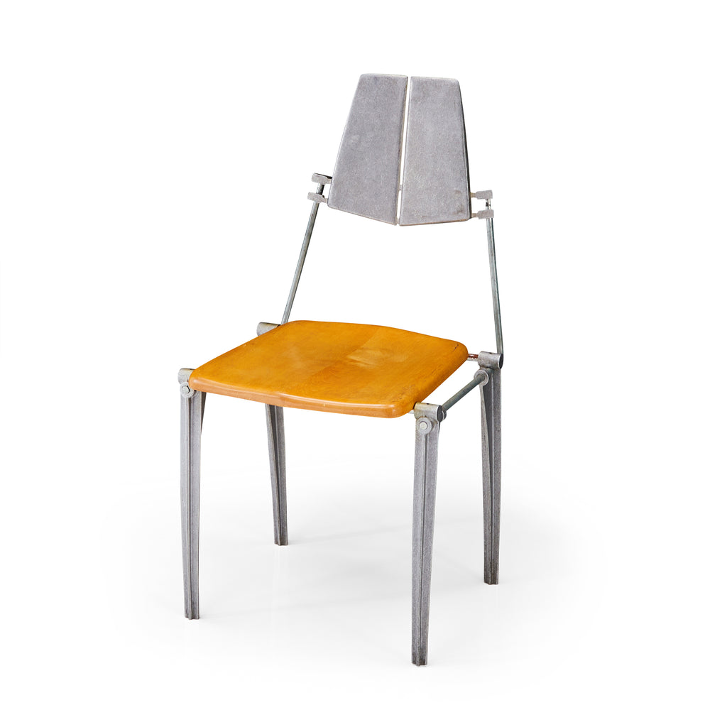 Aluminum Josten Dining Chair with Wood Seat