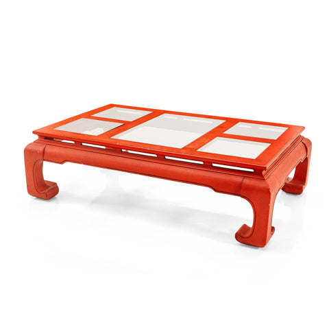 Red Orange Asian Inspired Coffee Table
