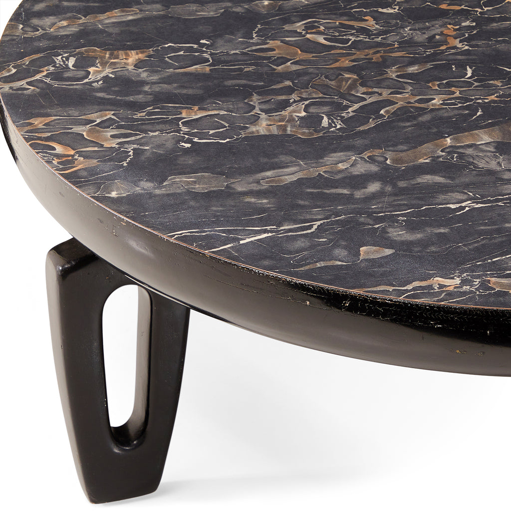 Black Laminate Round Wood Coffee Table