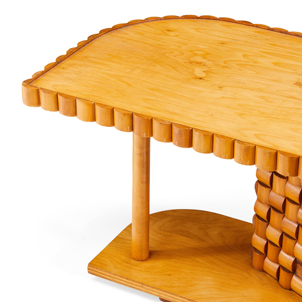 Wood Woven Block Coffee Table