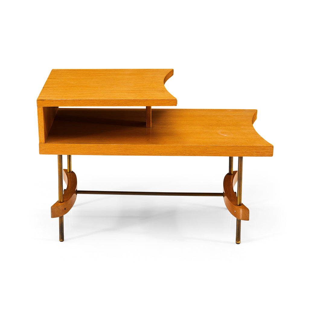 Wood Curved Edge Vintage Side Table