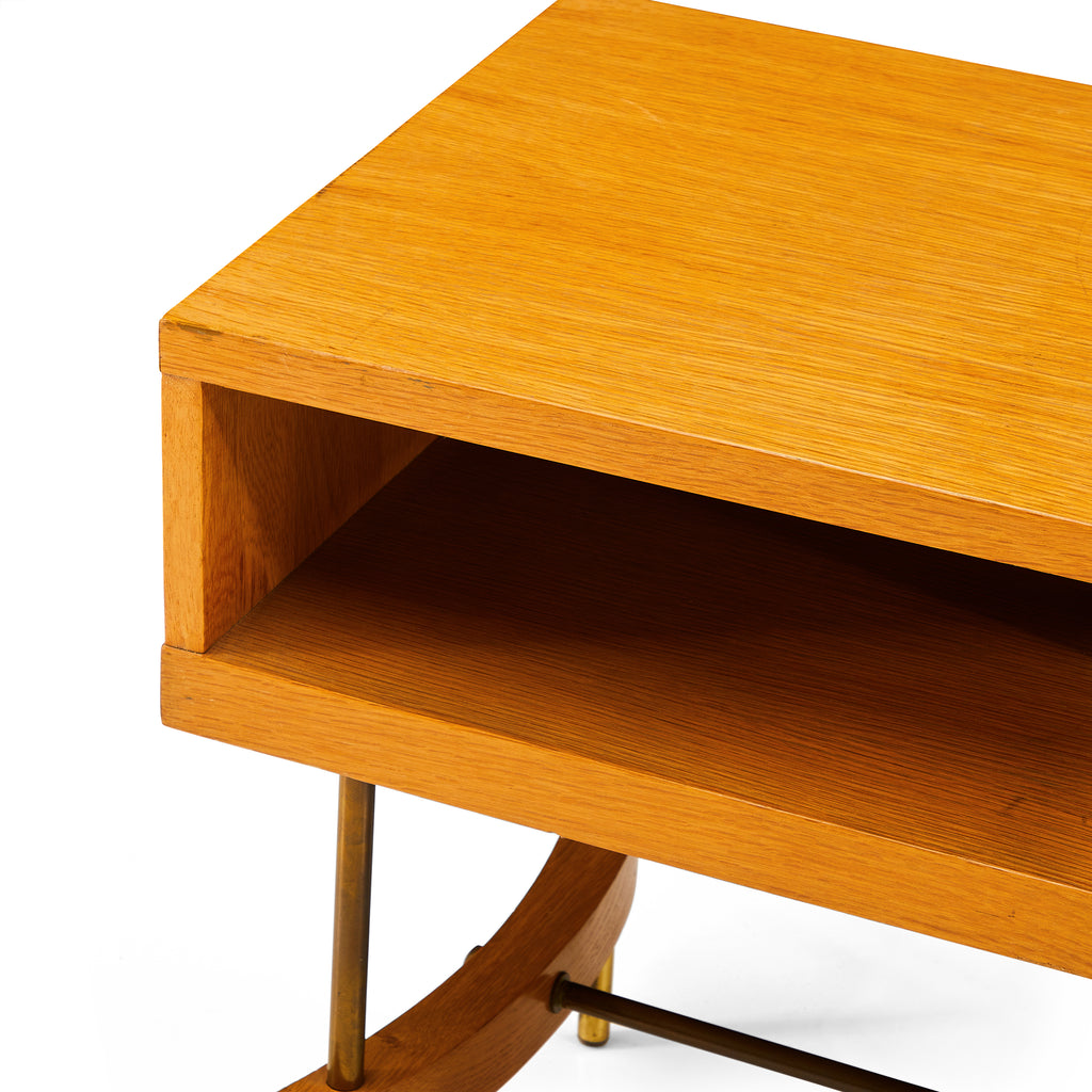 Wood Curved Edge Vintage Side Table