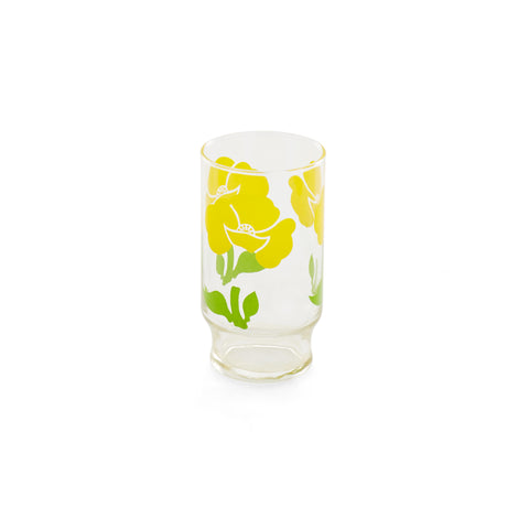 Set of Yellow and Green Flower Drinking Glass