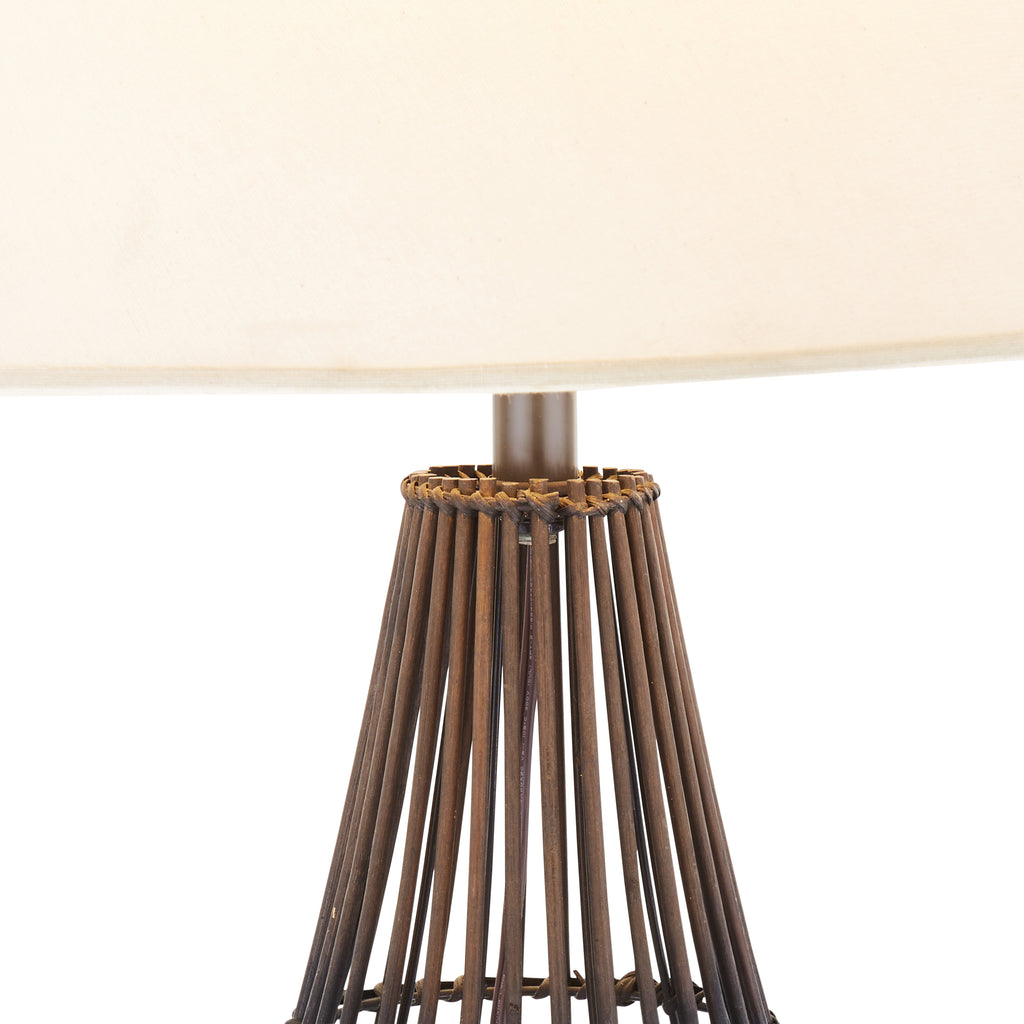 Dark Rattan Table Lamp