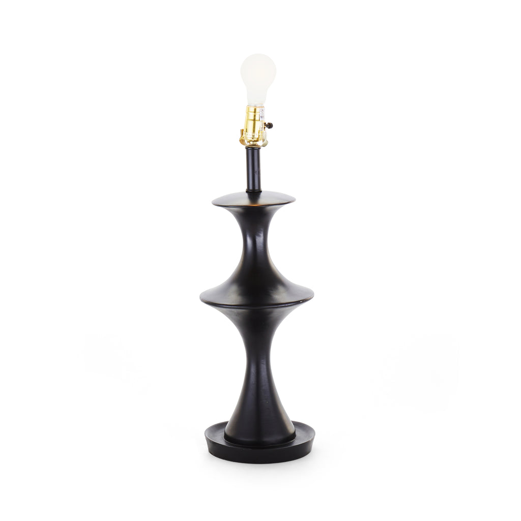 Black Wavy Tiered Table Lamp