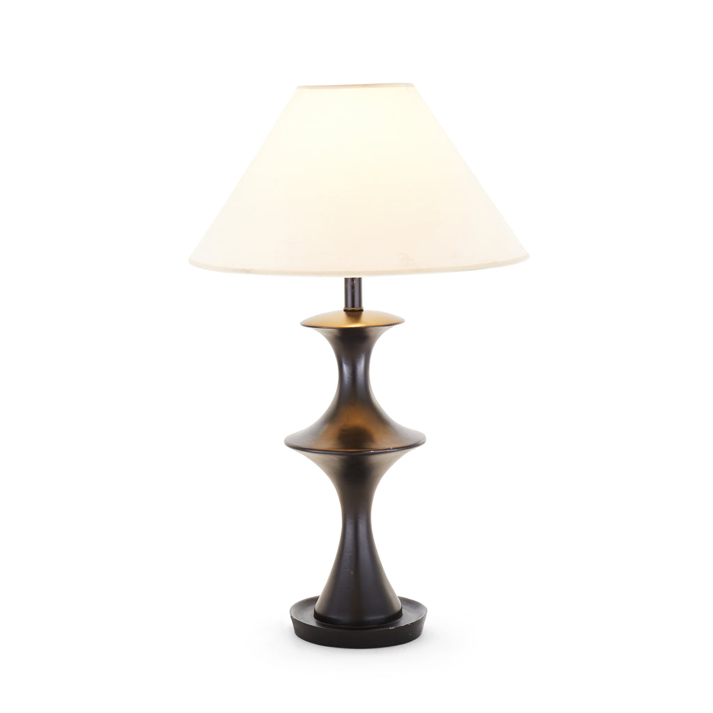 Black Wavy Tiered Table Lamp