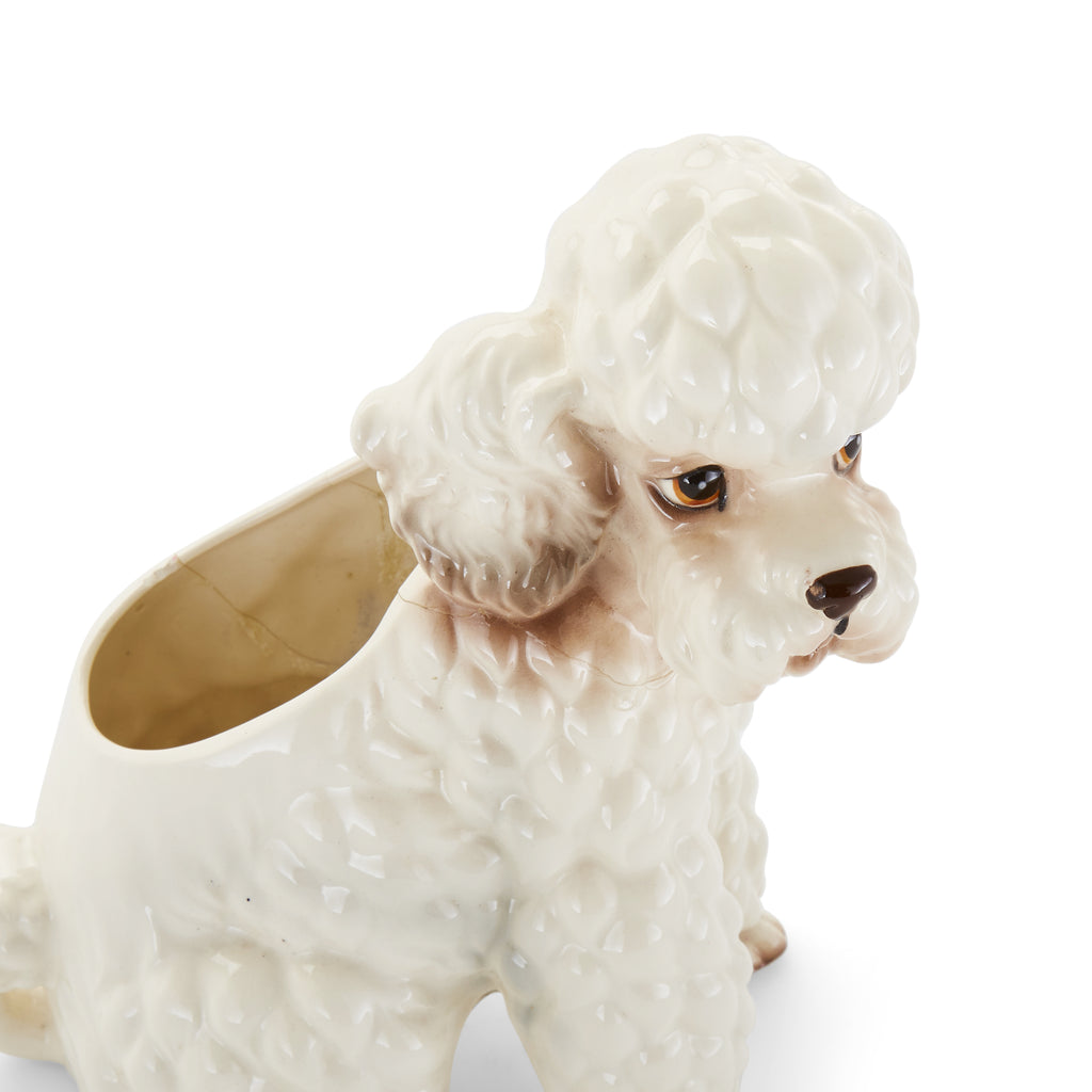 White Ceramic Dog Planter