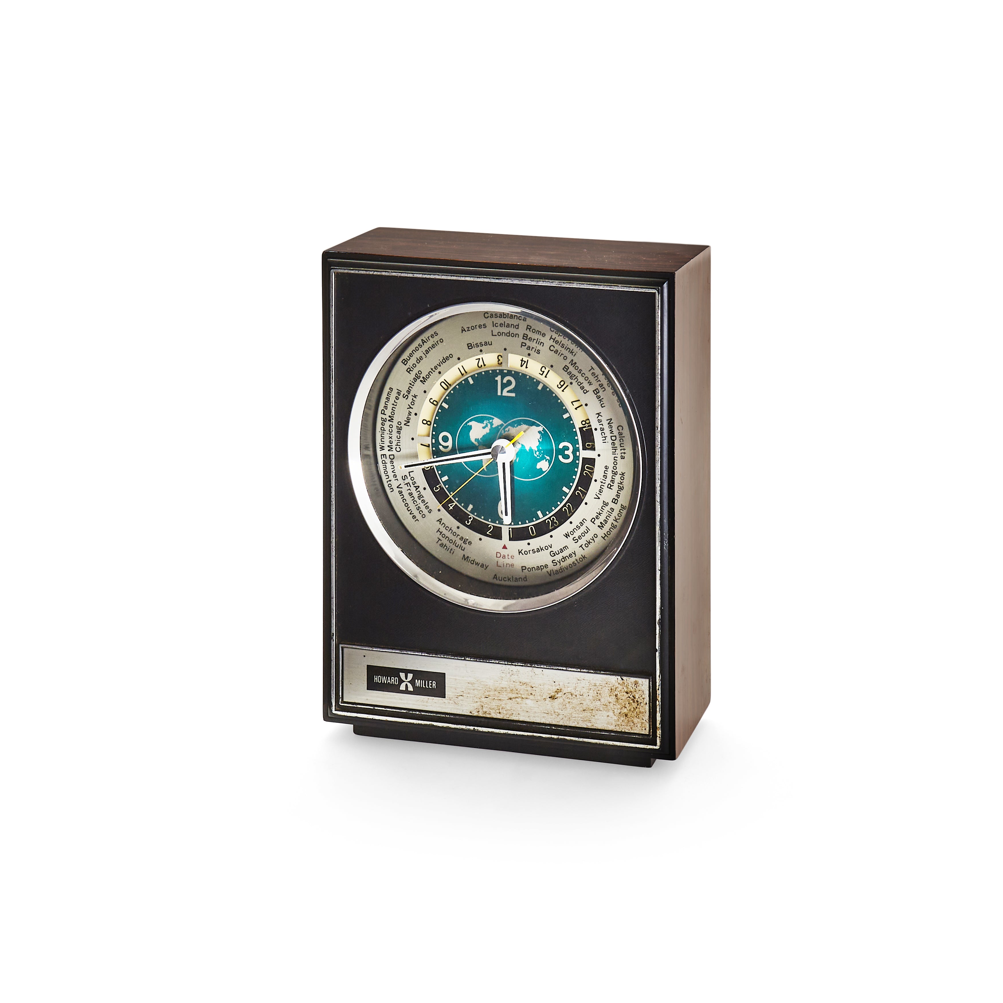 Wood and Black Howard Miller World Clock Gil & Roy Props