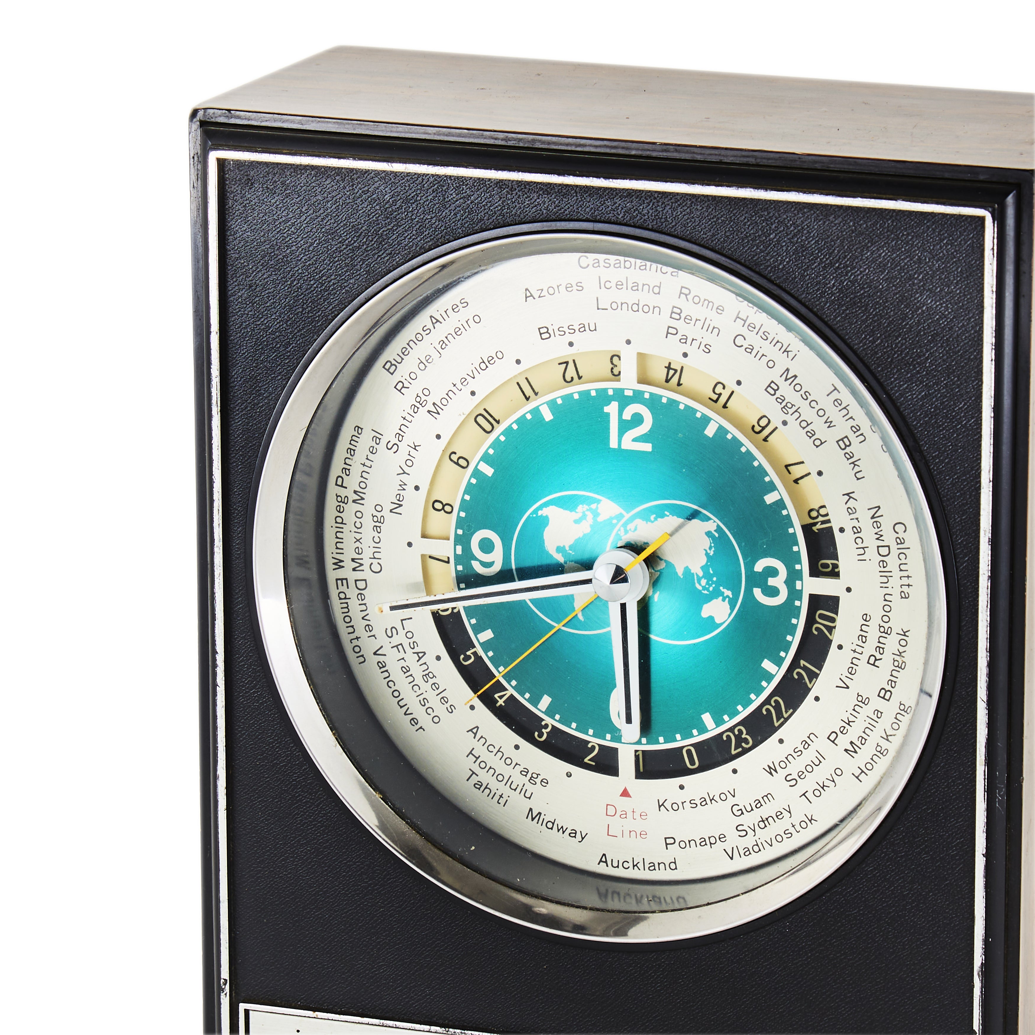 Wood and Black Howard Miller World Clock Gil & Roy Props