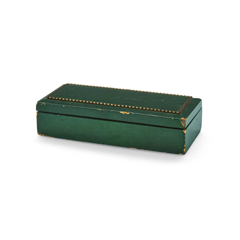 Green Leather Desk Storage Box