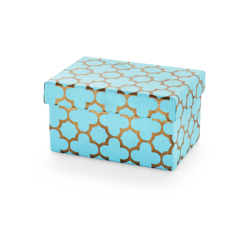 Blue And Gold Pattern Paper Gift Box