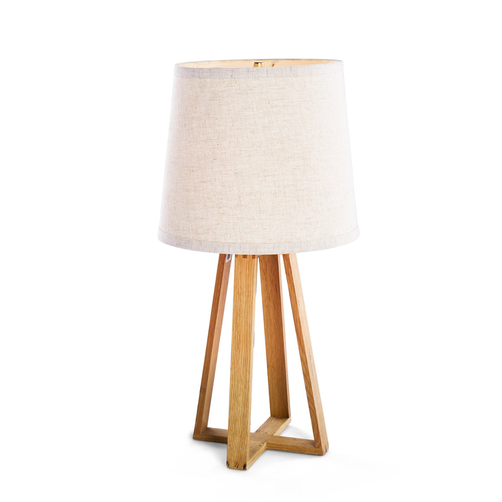 Wood Pyramid Frame Table Lamp