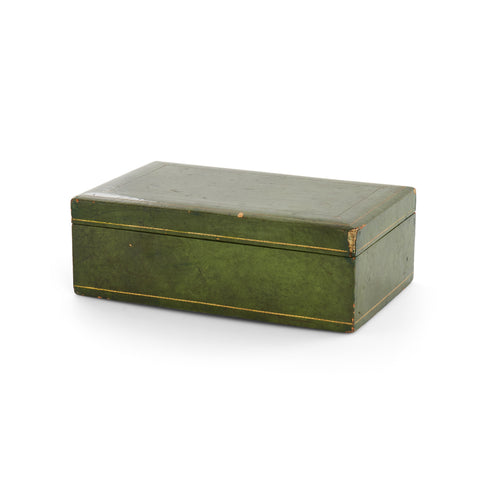 Green Leather Office Storage Box