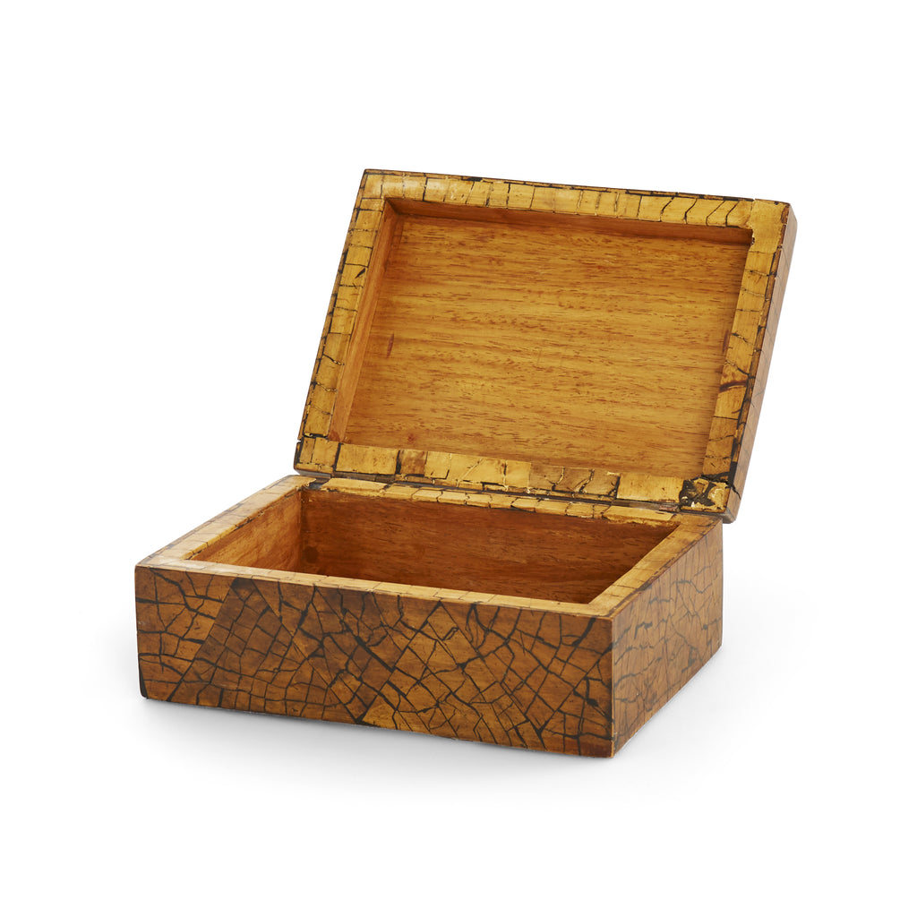 Brown Wood Mosaic Storage Box