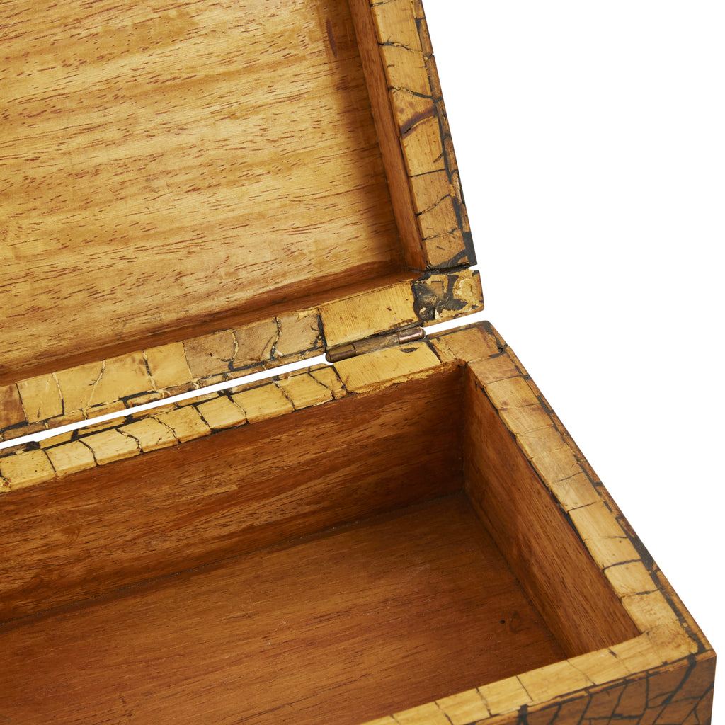 Brown Wood Mosaic Storage Box