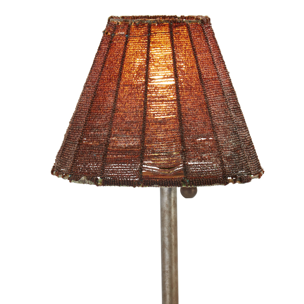 Metal Lamp with Beaded Shade