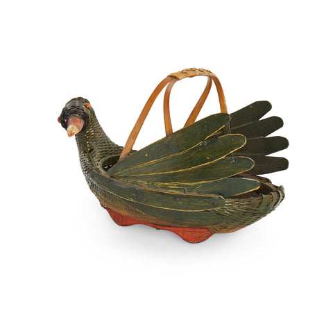 Green Wicker Duck Basket