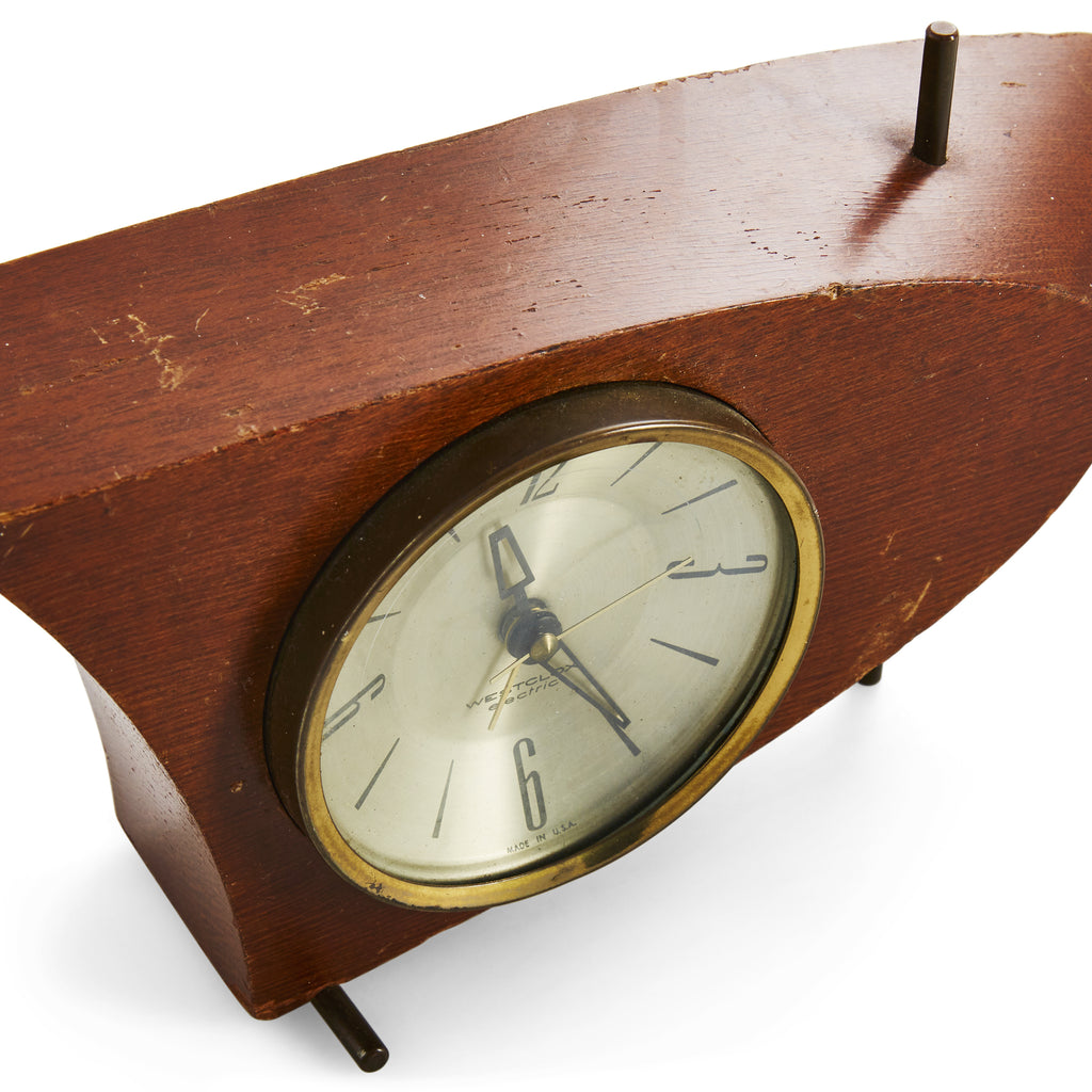 Wooden Curved Westclox Clock