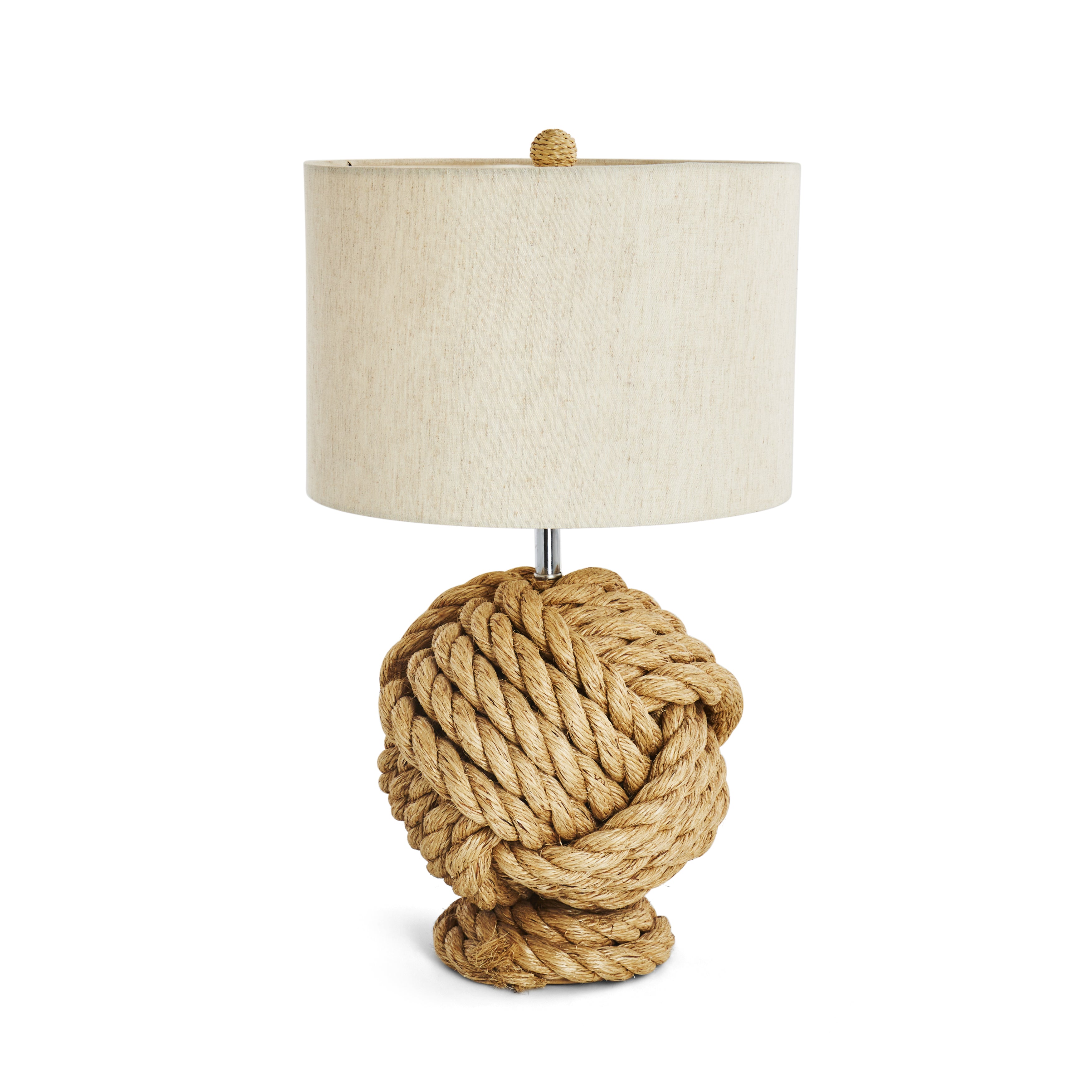 Ceramic Table Lamp Rope Rope Ball Table Lamp - Gil & Roy Props