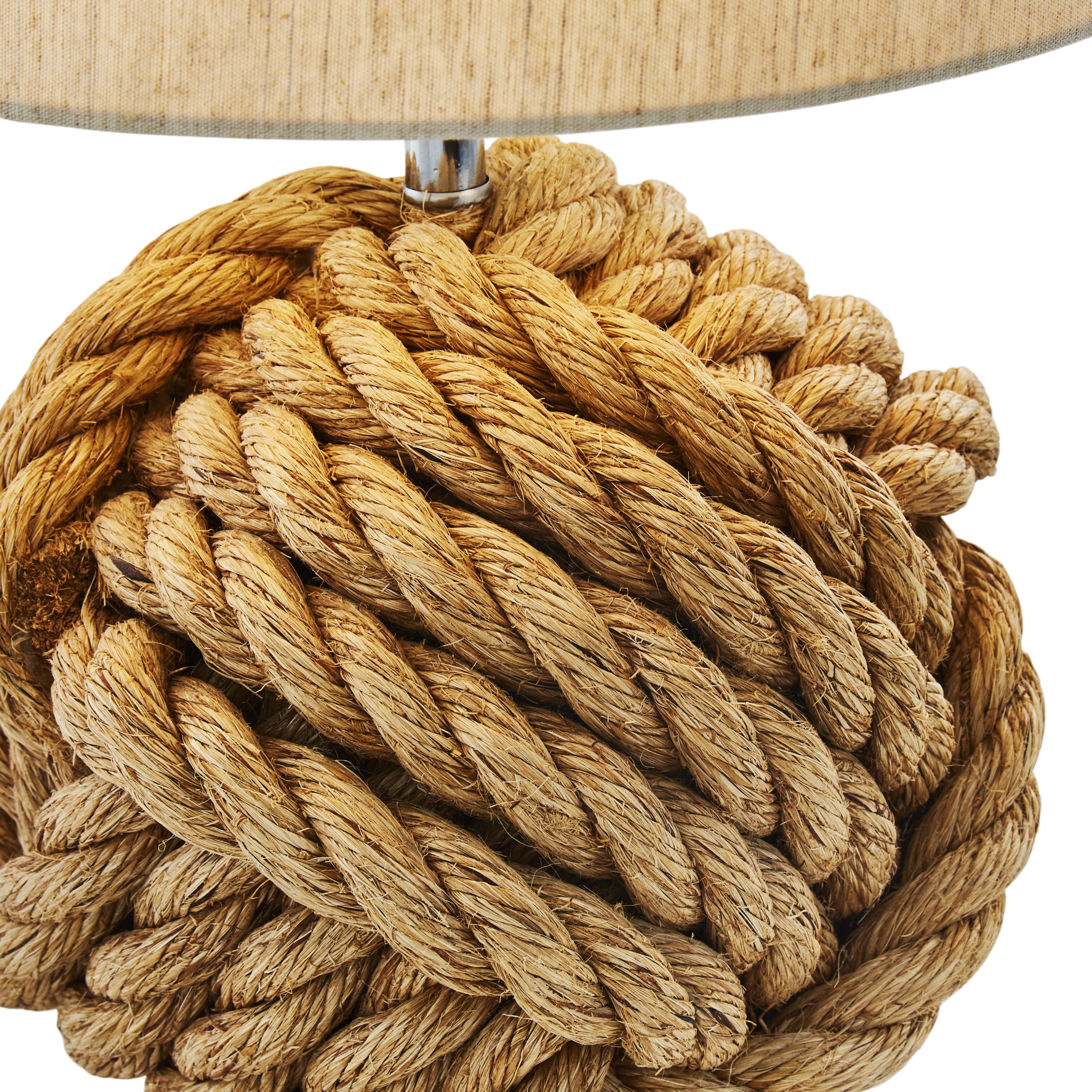 Ceramic Table Lamp Rope Rope Ball Table Lamp - Gil & Roy Props