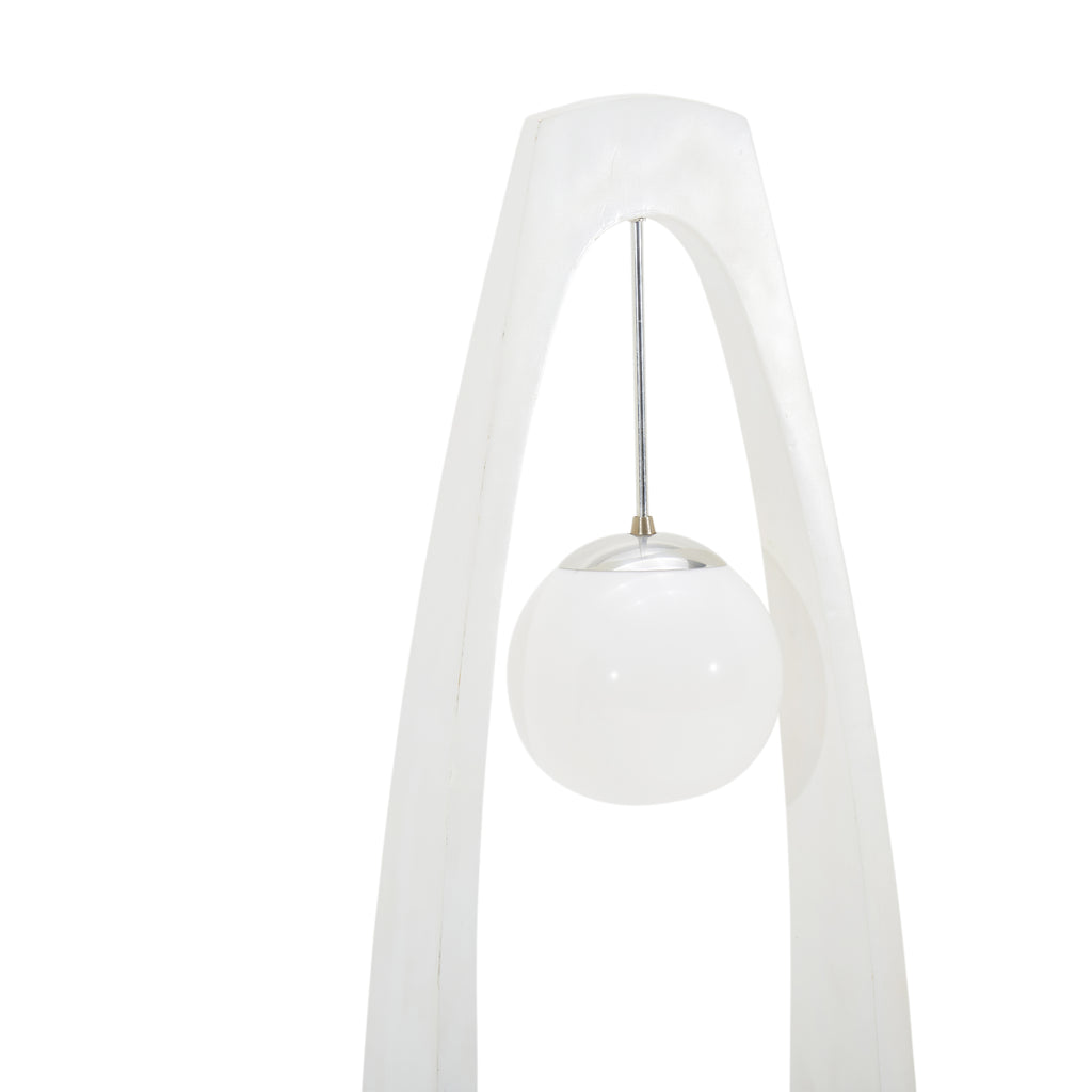 White Modeline Oval Cut Out Floor Lamp