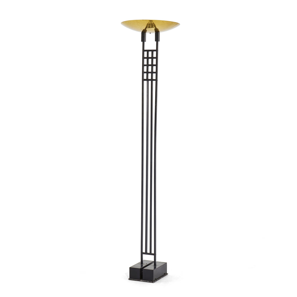 Black and Brass Torchiere Floor Lamp