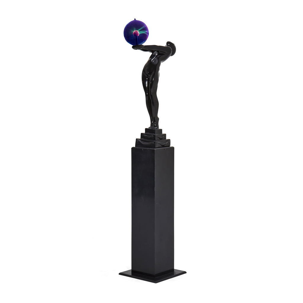Black Figure Statue Floor Lamp - Electrostatic Plasma Light