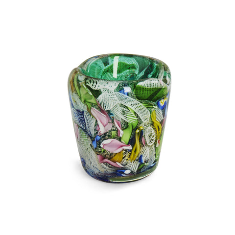 Multi-Colored Art Glass Cup Ashtray