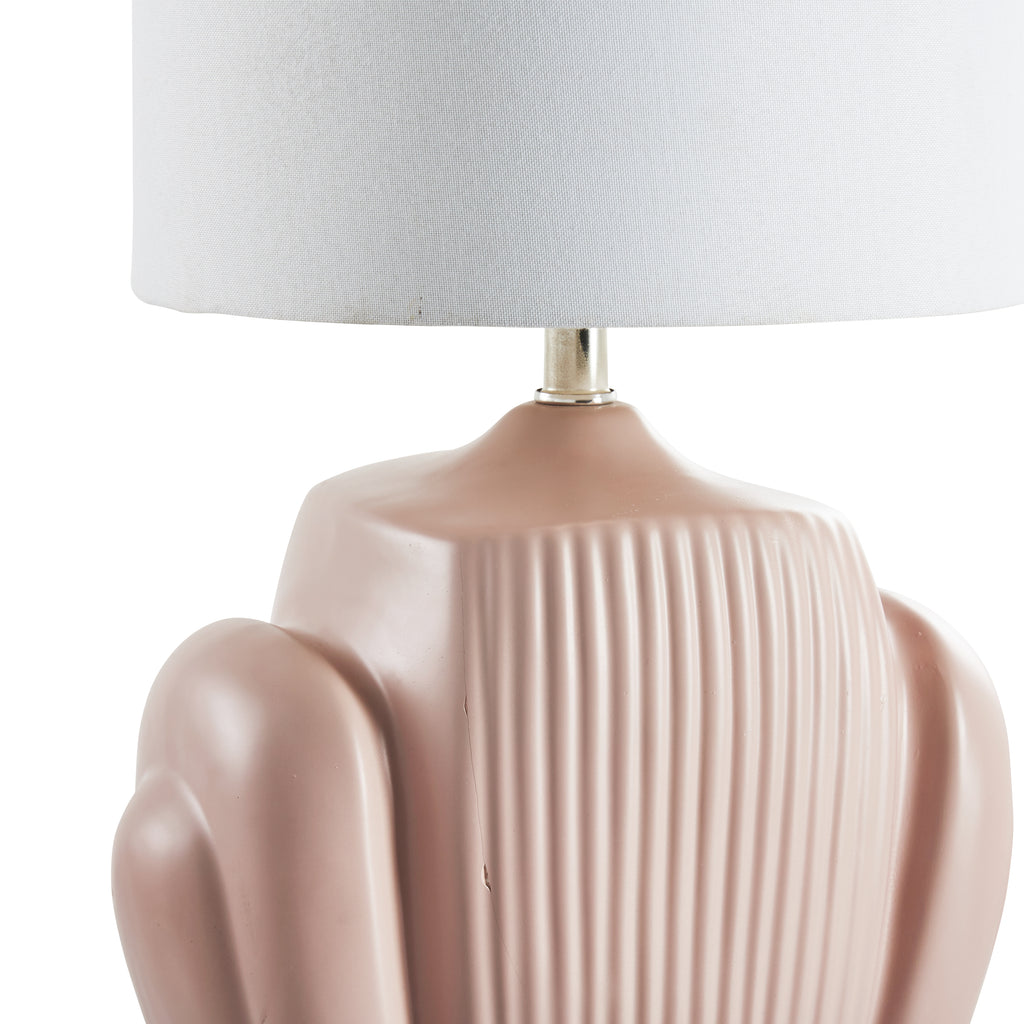 Ceramic Art Deco Table Lamp - Pastel Pink
