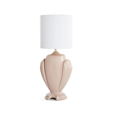 Ceramic Art Deco Table Lamp - Pastel Pink