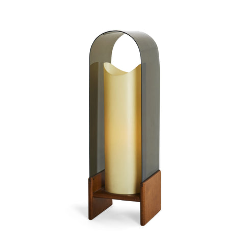 Faux Candle & Smoked Acrylic Table Lamp