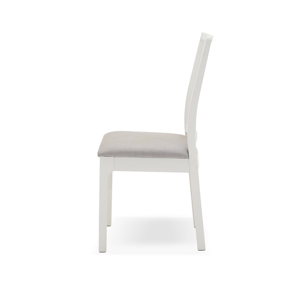 White Chair with Grey Cushion