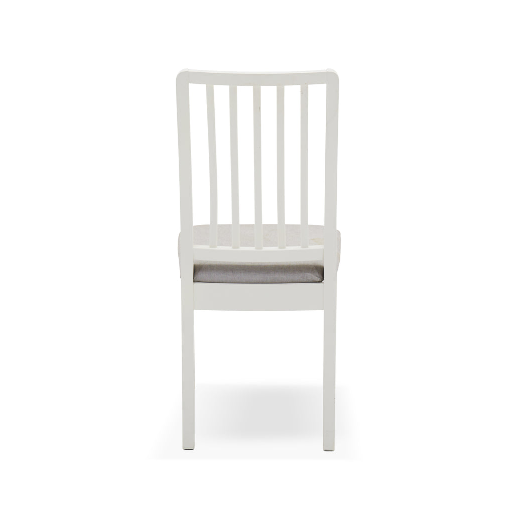 White Chair with Grey Cushion