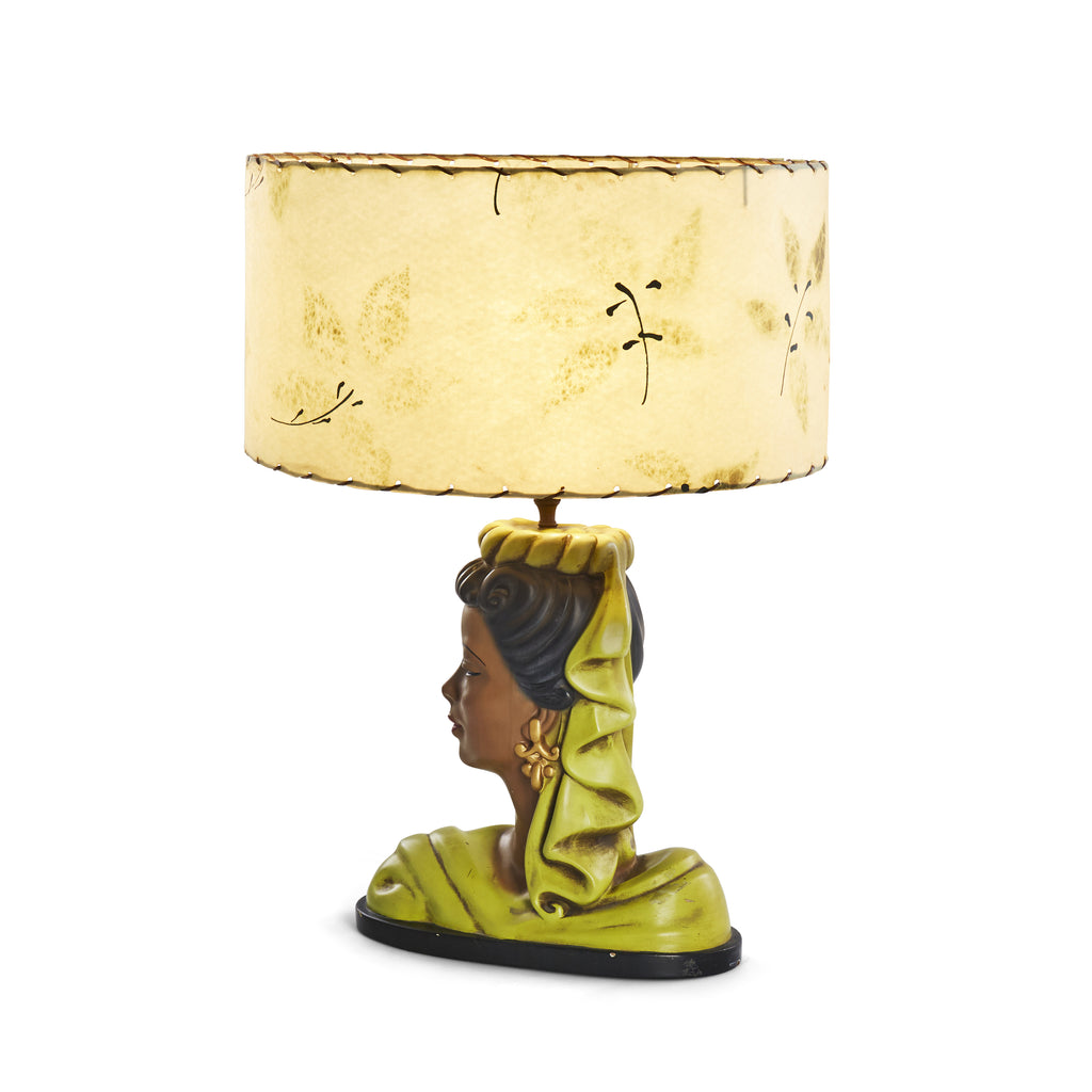 Green Headdress Woman Table Lamp