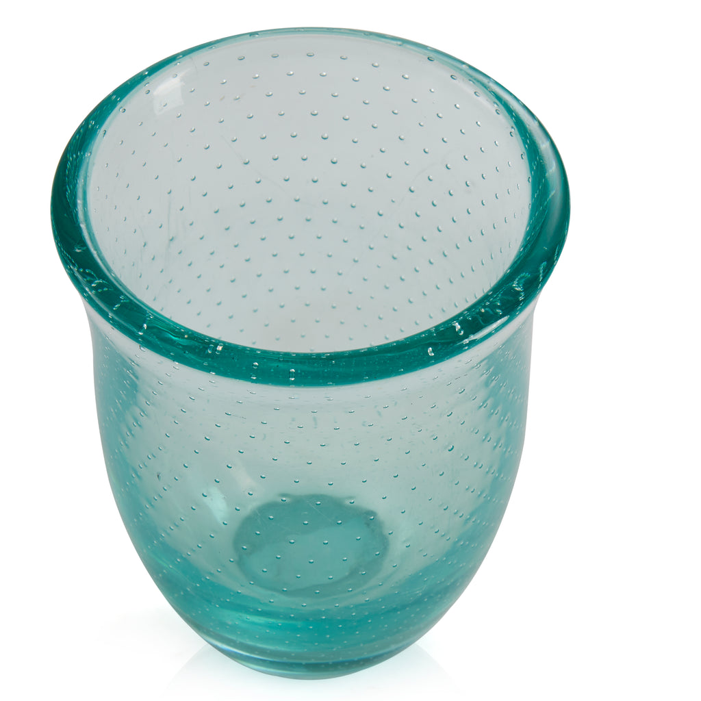 Turquoise Glass Bubble Vase