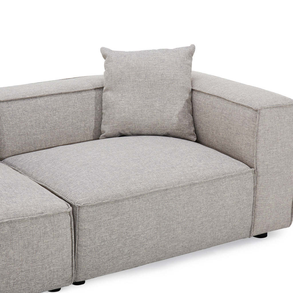 Large Grey 4 Piece Sectional Couch with Ottoman & Pillows