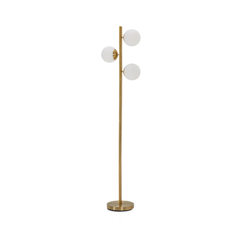 Brass Pole Floor Lamp with 3 Globes