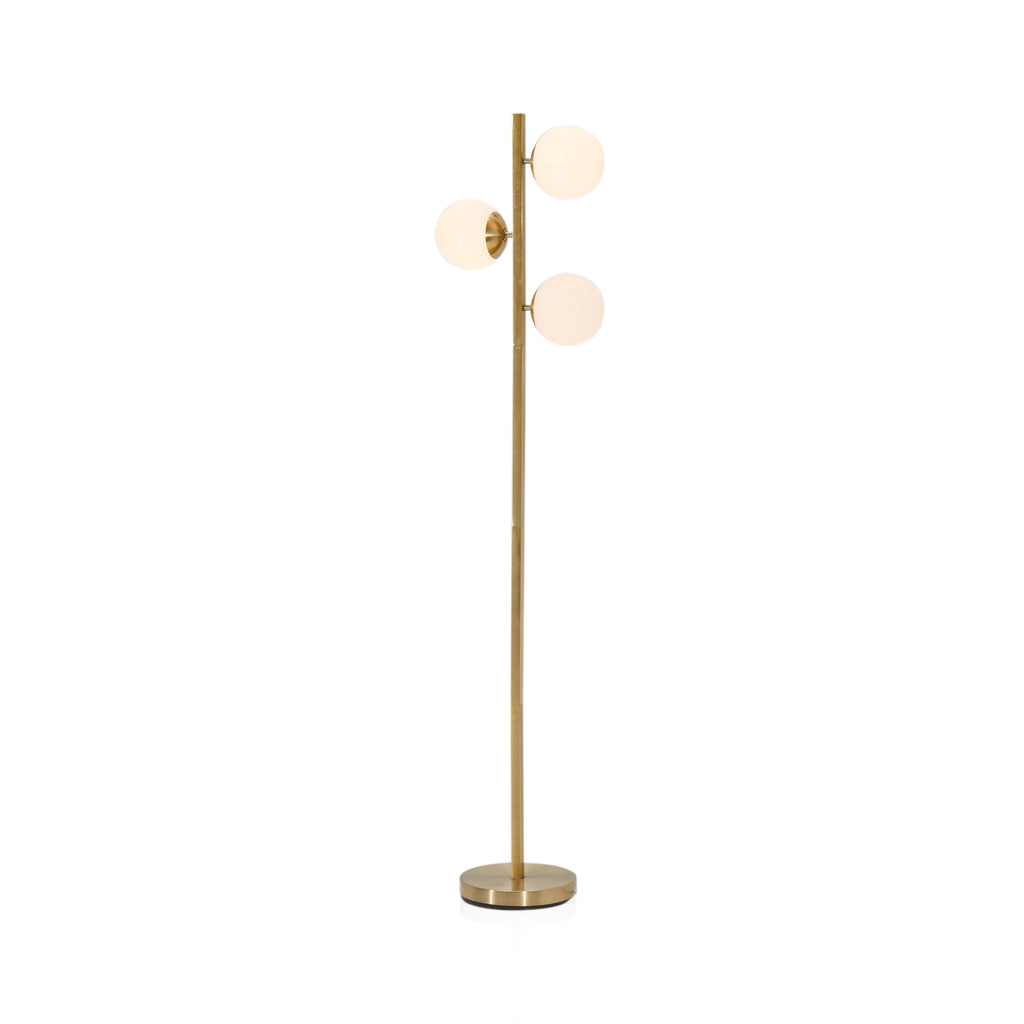 Brass Pole Floor Lamp with 3 Globes