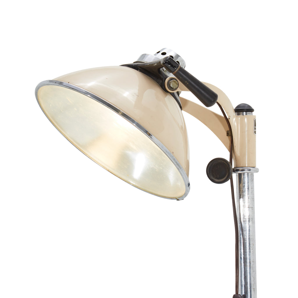 Tan Metal Industrial Spot Light Floor Lamp