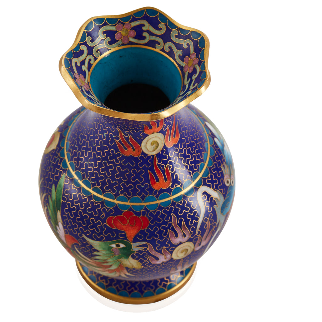 Blue Chinese Dragon Vase
