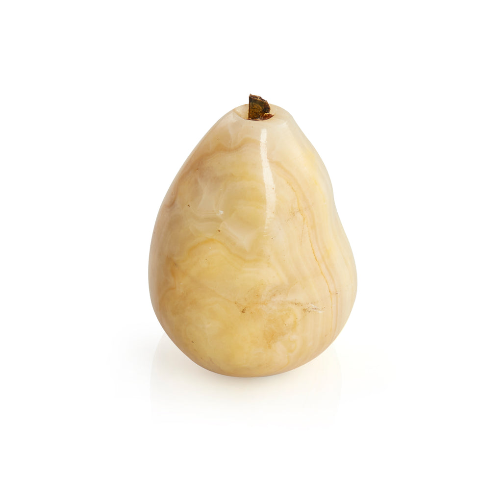 Cream Marbled Stone Pear