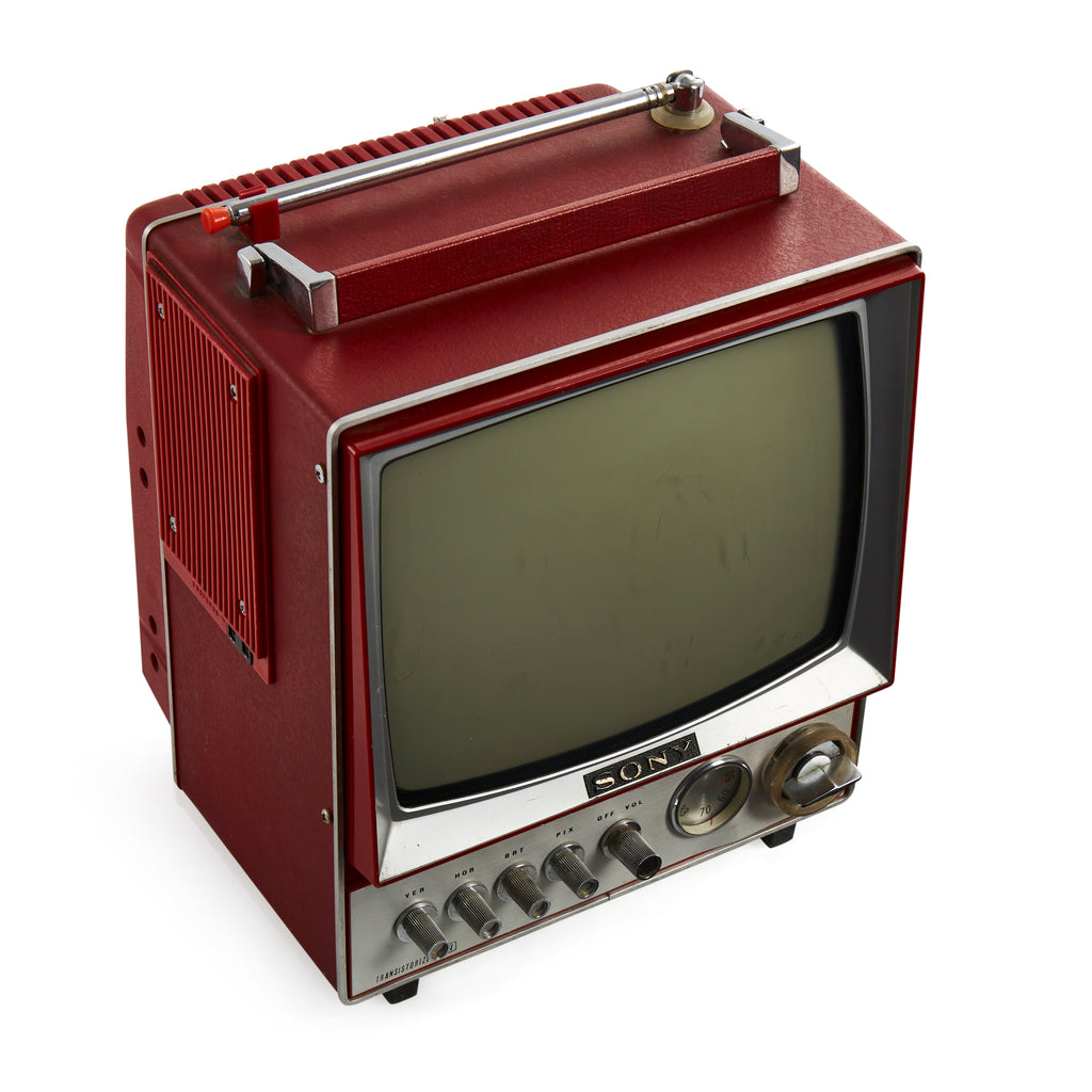 Small Red Portable Sony TV