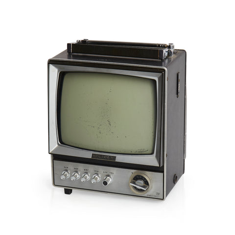 Small Black and Silver Portable Sony TV