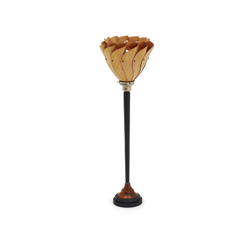 Wooden Fan Torchiere Lamp