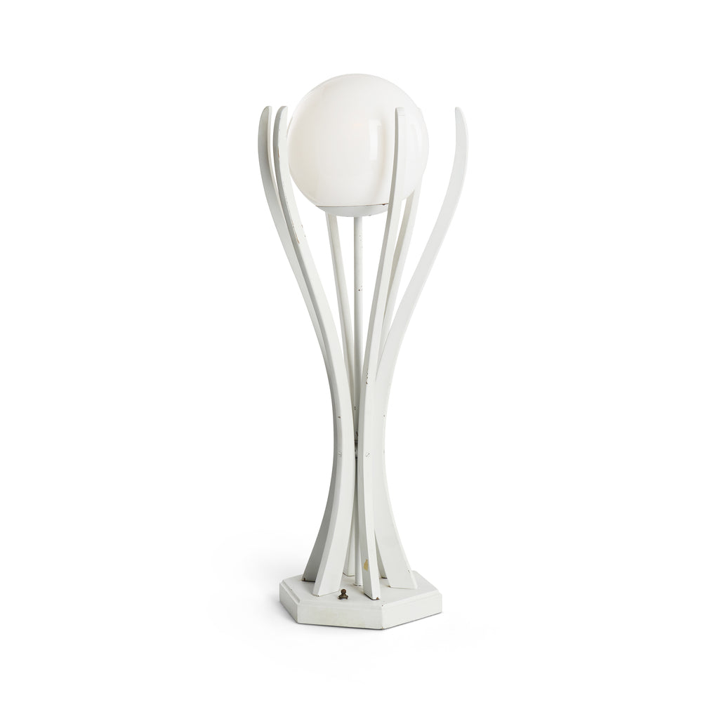 White Modeline Cradle Orb Lamp