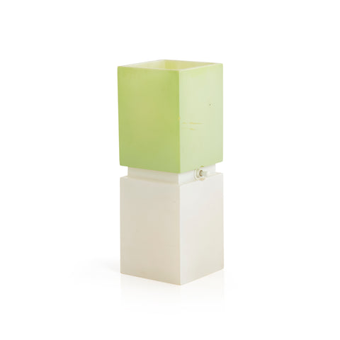 Green & White Stacked Table Lamp